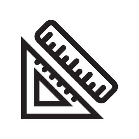 Ruler and square measuring tools icon vector isolated on white background for your web and mobile app design, Ruler and square measuring tools logo conceptのイラスト素材