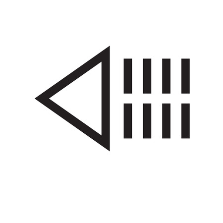 Left arrow icon vector isolated on white background for your web and mobile app design, Left arrow logo conceptのイラスト素材