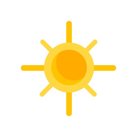 Sun icon vector isolated on white background for your web and mobile app design, Sun logo conceptのイラスト素材