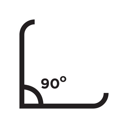 Right angle of 90 degrees icon vector isolated on white background for your web and mobile app design, Right angle of 90 degrees logo conceptのイラスト素材