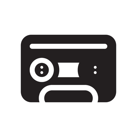 Cassette icon vector isolated on white background for your web and mobile app design, Cassette logo conceptのイラスト素材