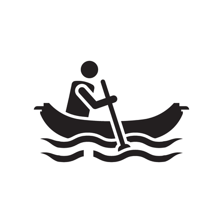 Man in canoe icon vector isolated on white background for your web and mobile app design, Man in canoe logo conceptのイラスト素材