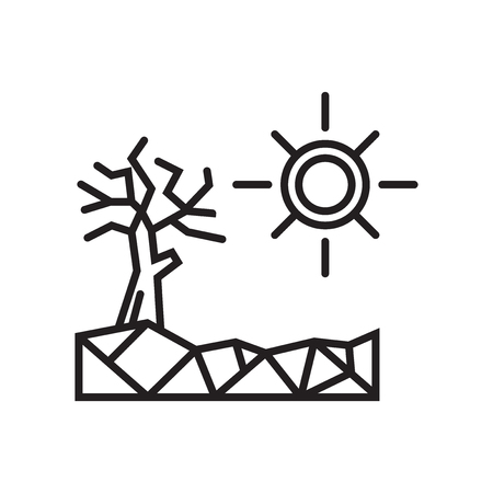 Drought icon vector isolated on white background for your web and mobile app design, Drought logo conceptのイラスト素材