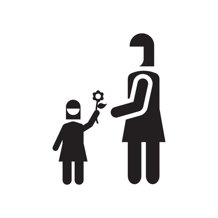 Give flower icon vector isolated on white background for your web and mobile app design, Give flower logo conceptのイラスト素材