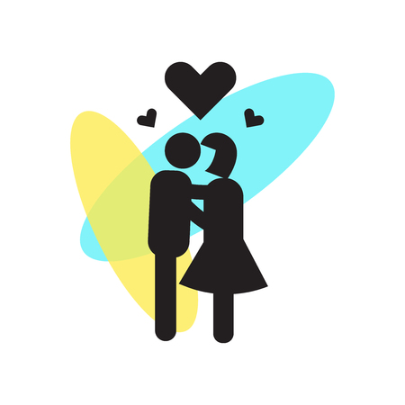 Couple Kissing icon vector isolated on white background for your web and mobile app design, Couple Kissing logo conceptのイラスト素材