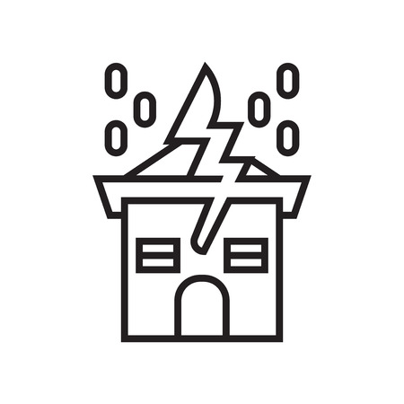 Thunder icon vector isolated on white background for your web and mobile app design, Thunder logo conceptのイラスト素材