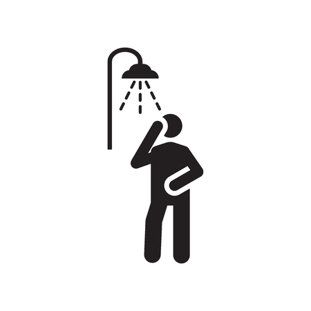 Shower icon vector isolated on white background for your web and mobile app design, Shower logo conceptのイラスト素材