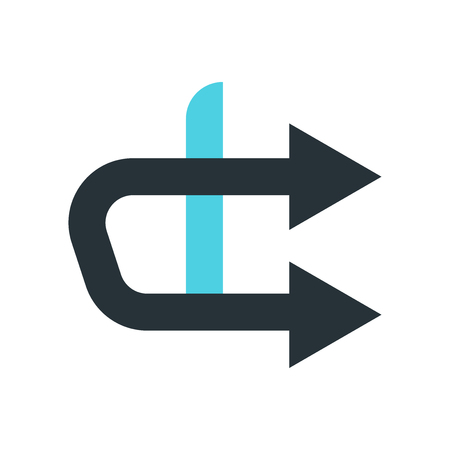 Right arrow icon vector isolated on white background for your web and mobile app design, Right arrow logo conceptのイラスト素材