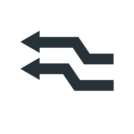 Left arrow icon vector isolated on white background for your web and mobile app design, Left arrow logo conceptのイラスト素材