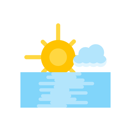 Sunset icon vector isolated on white background for your web and mobile app design, Sunset logo conceptのイラスト素材
