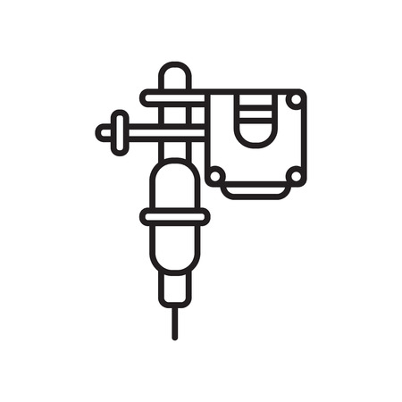 Tattoo machine icon vector isolated on white background for your web and mobile app design, Tattoo machine logo conceptのイラスト素材
