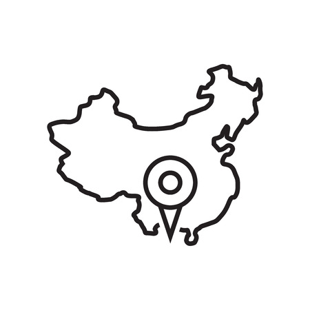 China icon vector isolated on white background for your web and mobile app design, China logo conceptのイラスト素材