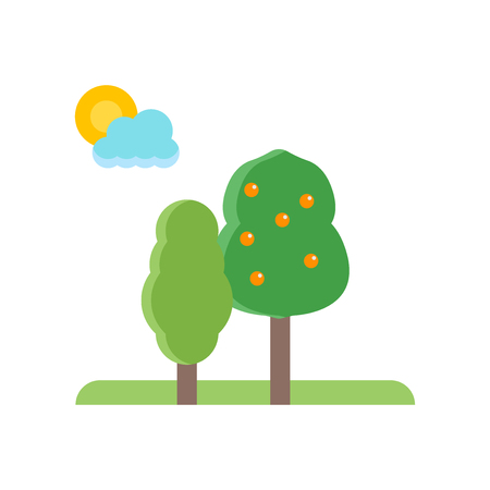 Trees icon vector isolated on white background for your web and mobile app design, Trees logo conceptのイラスト素材