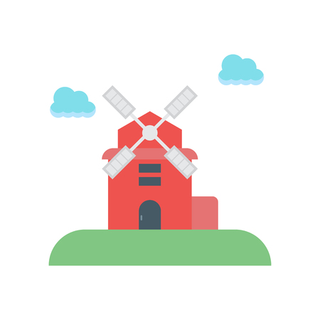 Windmill icon vector isolated on white background for your web and mobile app design, Windmill logo conceptのイラスト素材