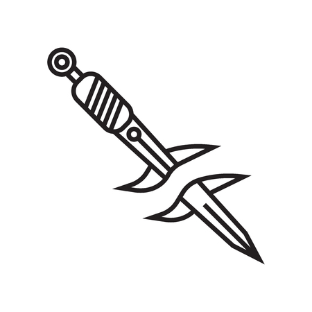 Dagger icon vector isolated on white background for your web and mobile app design, Dagger logo conceptのイラスト素材