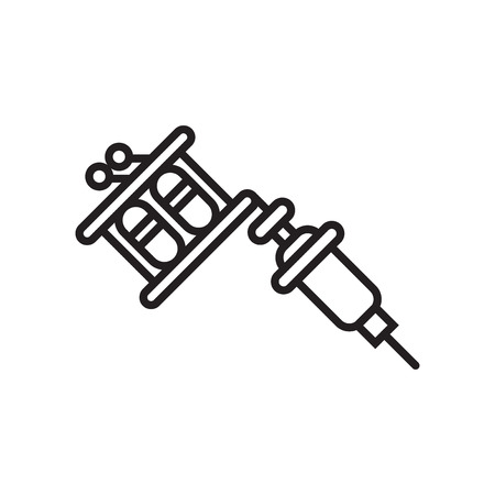 Tattoo machine icon vector isolated on white background for your web and mobile app design, Tattoo machine logo conceptのイラスト素材