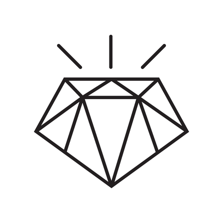 Diamond icon vector isolated on white background for your web and mobile app design, Diamond logo conceptのイラスト素材
