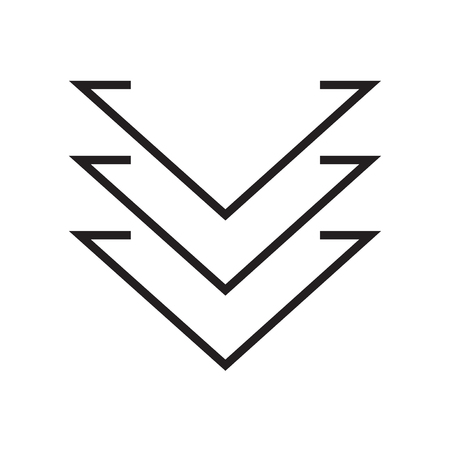 Down chevron icon vector isolated on white background for your web and mobile app design, Down chevron logo conceptのイラスト素材