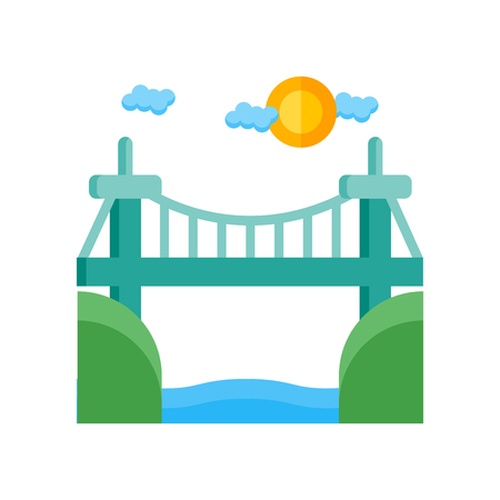 Bridge icon vector isolated on white background for your web and mobile app design, Bridge logo conceptのイラスト素材