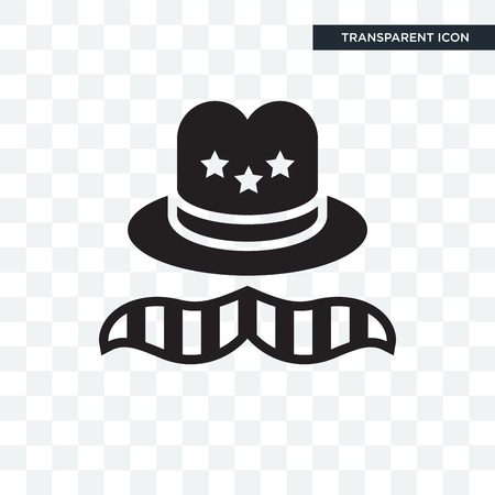 Cowboy vector icon isolated on transparent backgroundのイラスト素材