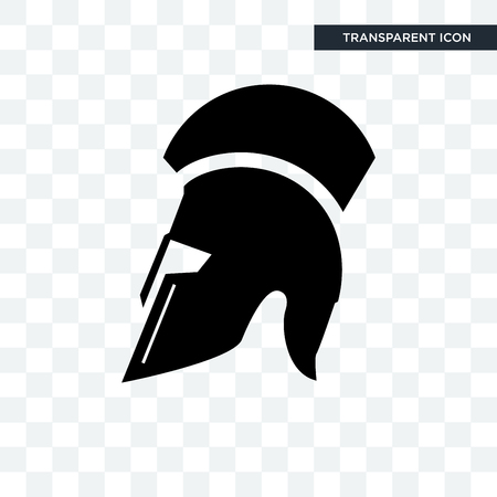 spartan helmet vector icon isolated on transparent background, spartan helmet logo conceptのイラスト素材