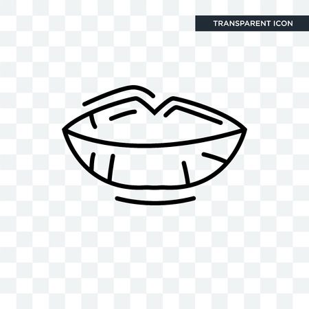 Human Lips vector icon isolated on transparent background, Human Lips logo conceptのイラスト素材
