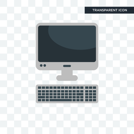 Computer vector icon isolated on transparent background, Computer logo conceptのイラスト素材