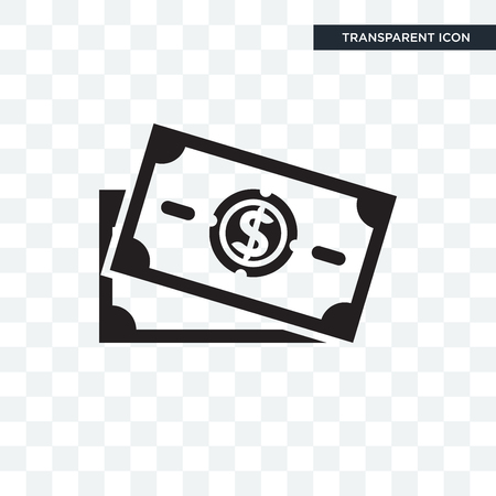 Two Dollar Bills vector icon isolated on transparent background, Two Dollar Bills logo conceptのイラスト素材