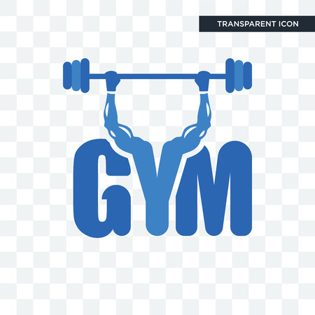 gym vector icon isolated on transparent background, gym logo conceptのイラスト素材