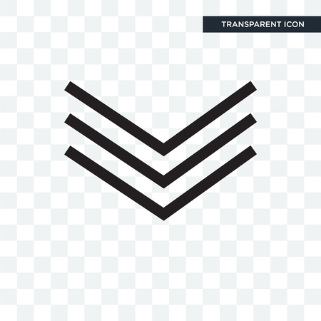 Down arrow vector icon isolated on transparent background, Down arrow logo conceptのイラスト素材