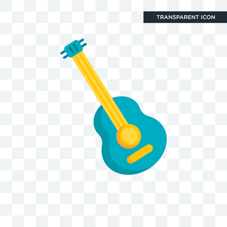 Guitar vector icon isolated on transparent background, Guitar logo conceptのイラスト素材