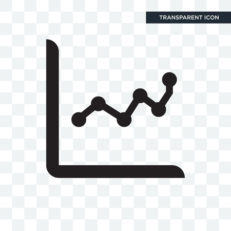 Line dot chart vector icon isolated on transparent background, Line dot chart logo conceptのイラスト素材
