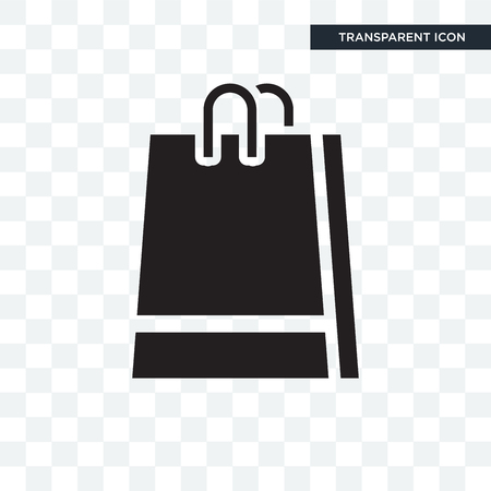 Paper bag vector icon isolated on transparent background, Paper bag logo conceptのイラスト素材