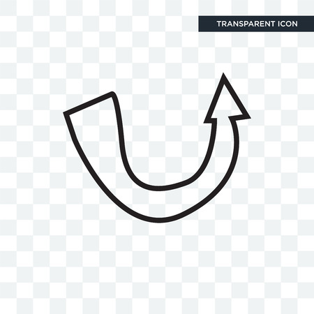 Semicircular upward arrow vector icon isolated on transparent background, Semicircular upward arrow logo conceptのイラスト素材