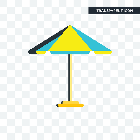 Sun umbrella vector icon isolated on transparent background, Sun umbrella logo conceptのイラスト素材