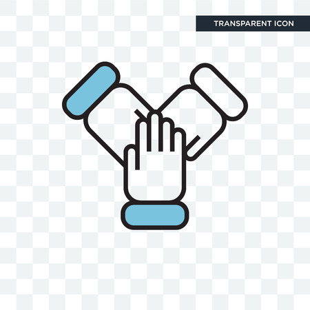 Teamwork vector icon isolated on transparent background, Teamwork logo conceptのイラスト素材