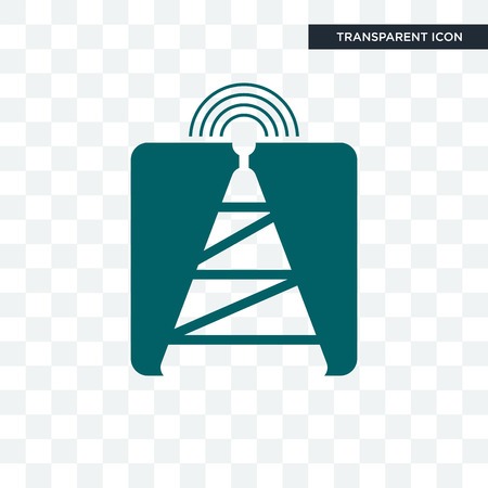 cell tower vector icon isolated on transparent background, cell tower logo conceptのイラスト素材