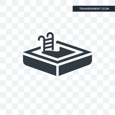 Swimming pool vector icon isolated on transparent background, Swimming pool logo conceptのイラスト素材