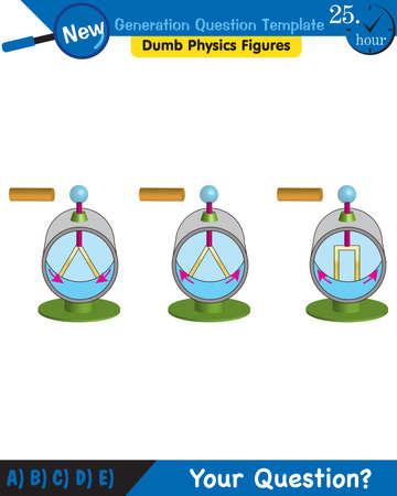 Physics, electromagnet, next generation question template, dumb physics figures, exam question, epsのイラスト素材