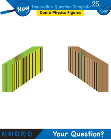 Physics, electromagnetic field, next generation question template, dumb physics figures, exam question, epsのイラスト素材