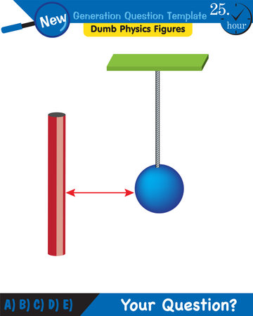 Physics, electrification by friction, next generation question template, dumb physics figures, epsのイラスト素材