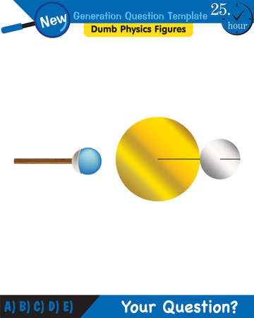 Physics, electrification by friction, next generation question template, dumb physics figures, epsのイラスト素材