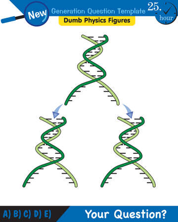 Biology, DNA helix, DNA replication, next generation question template, dumb physics figures, exam question, epsのイラスト素材