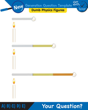 Physics, Heat and temperature, Heating of substances, next generation question template, dumb physics figures, exam question, epsのイラスト素材