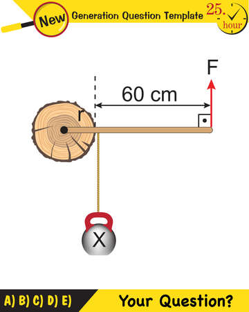 Physics, well, simple machines, next generation question template, dumb physics figures, exam question, epsのイラスト素材