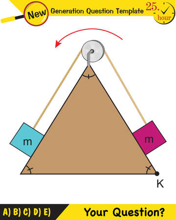 Physics, inclined plane, next generation question template, dumb physics figures, exam question, epsのイラスト素材