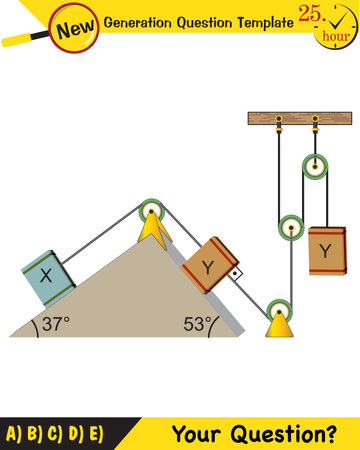 Physics, inclined plane, next generation question template, dumb physics figures, exam question, epsのイラスト素材