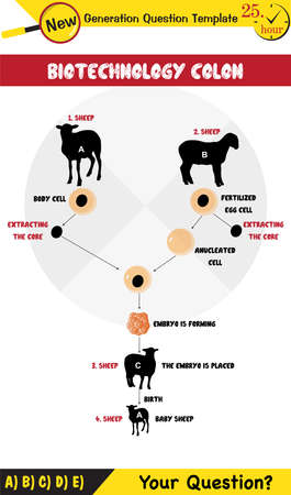 Physics, biotechnology, next generation question template, dumb physics figures, exam question, epsのイラスト素材