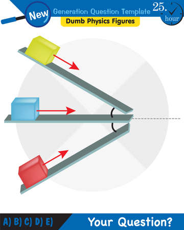 Physics, The laws of motion, Newton's laws of motion, next generation question template, dumb physics figures, exam question, epsのイラスト素材