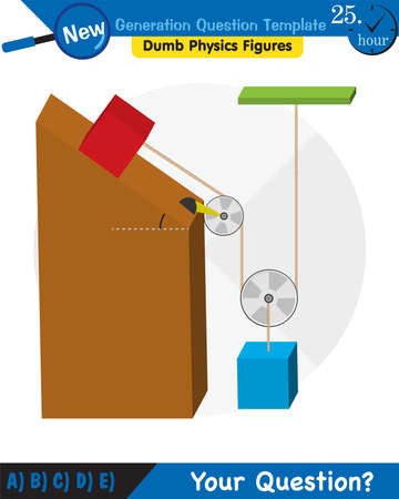Physics, The laws of motion, Newton's laws of motion, next generation question template, dumb physics figures, exam question, epsのイラスト素材